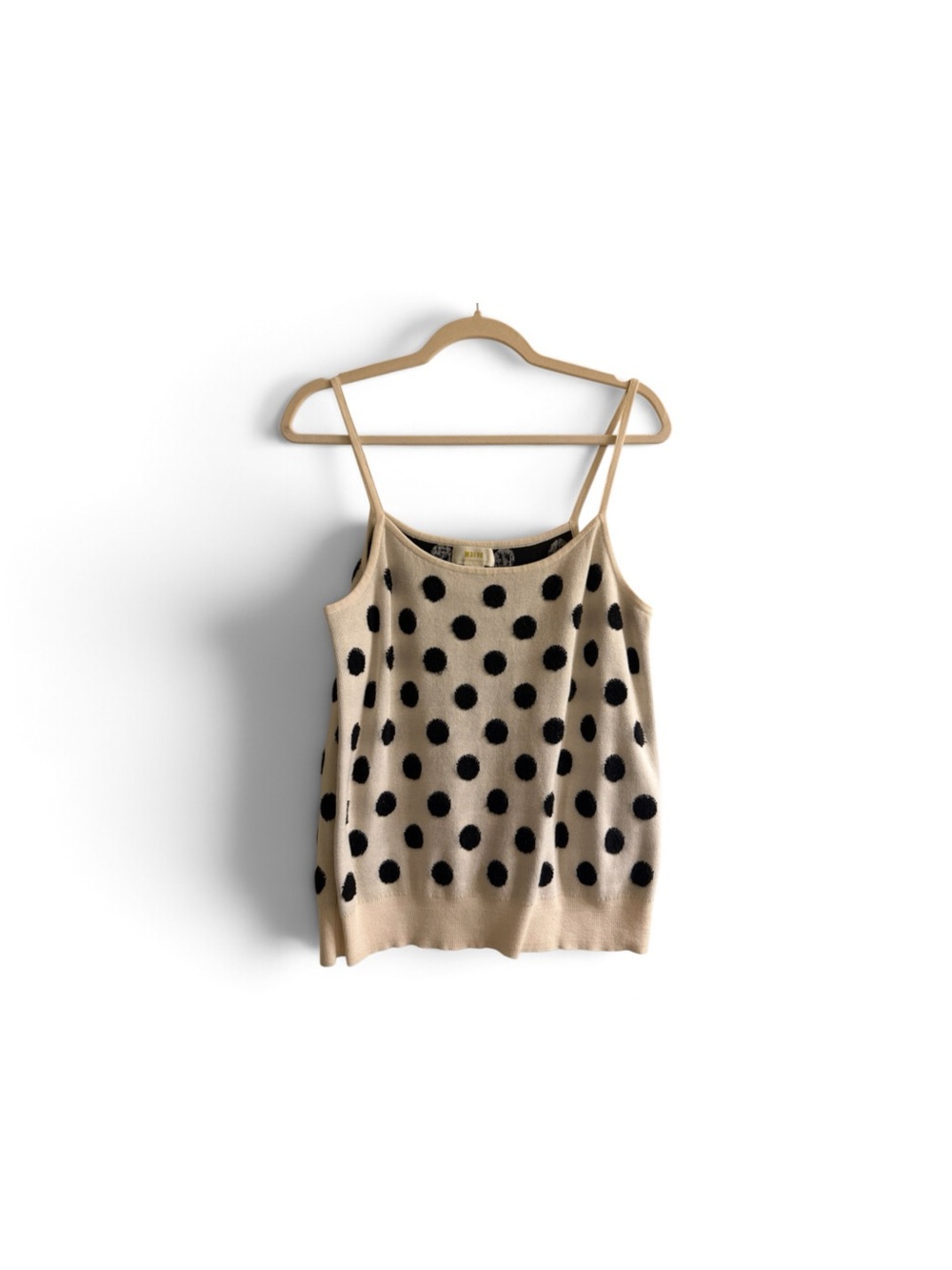 Maeve Beige Cami with Black Polka Dots